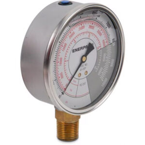 MANOMETRO DE FUERZA Y PRESION HID. Ø ESFERA 4″, P/CILINDROS DE 25 TON.